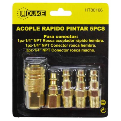 ACOPLE RAPIDO PINTAR UDUKE JUEGO X 5 PCS PARA COMPRESOR (HT80166)