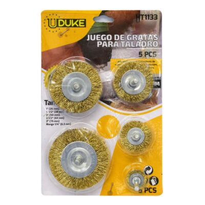 GRATA TALADRO REDONDA C/ESPIGO X 5PCS UDUKE (HT1133)