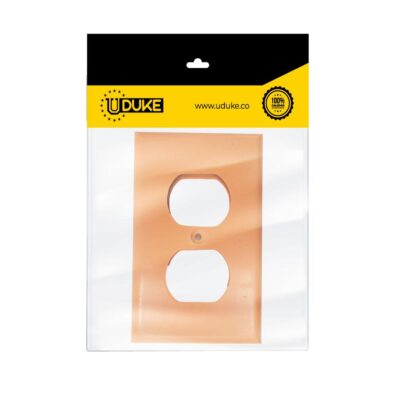 TAPA PLASTICA TOMA DOBLE NARANJA T/L RETIE PQT X 2 UDUKE