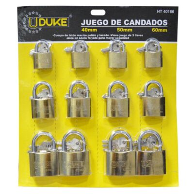 CANDADO CARTON UDUKE DORADO 40-50-60 (HT40166)