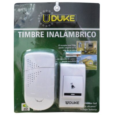 TIMBRE INALAMBRICO ENERGIA UDUKE FRECUECIA GENERAL (ALCANCE ENTRE 30 Y 150 MTRS) (HT60173)