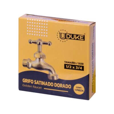 GRIFO SATINADO DORADO UDUKE EN CAJA (HT1228)