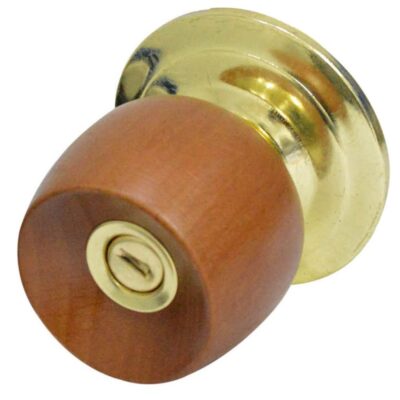 CHAPA BOLA ALCOBA P/MADERA UDUKE COLOR MIEL ESCUDO DORADO (5831-QJM) (HT20175)