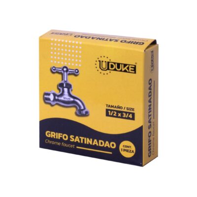 GRIFO SATINADO CROMADO UDUKE EN CAJA CHAPOLA METALICA (HT20580)