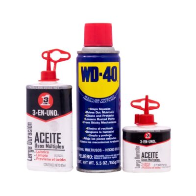 COMBO 3 EN 1 + WD 40 (12 ACEITE 30 ML + 12 ACEITE 90 ML + GRATIS 1 WD 40- 5.5 ONZ)