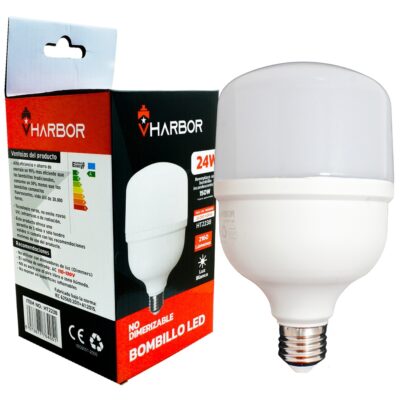 BOMBILLO LED 24W VHARBOR LUZ DIA E27 (6500K)(T100)(HT2238)