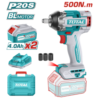 PISTOLA IMPACTO INALAMBRICO 1/2 20V INCLUYE 2 BATERIAS 1 CARGADOR SUPER TOTAL (UTIWLI2050)