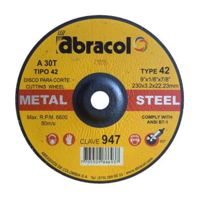 DISCO ABRACOL C/M 9 X 1/8 (DT42 230X32X3175MM (CLAVE 947) (ABD4A0030052)