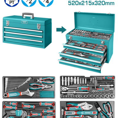 CAJA HERRAMIENTA METALICA INCLUYE 132 PZS INDUSTRIAL SUPER TOTAL (THPTCS71321)