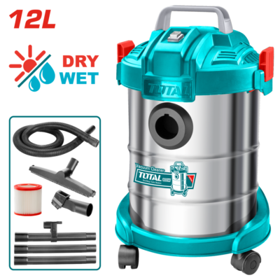 ASPIRADORA Y SOPLADORA PARA HUMEDO Y SECO 12L 800W INCLUYE ACCESOSIROS SUPER TOTAL (UTVC14122)