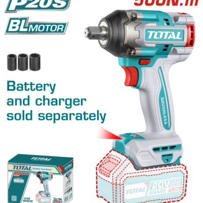 PISTOLA IMPACTO INALAMBRICO 1/2 20V 500 N.M BATERIA Y CARGADOR SE VENDEN POR SEPARADO SUPER TOTAL (TIWLI20501)