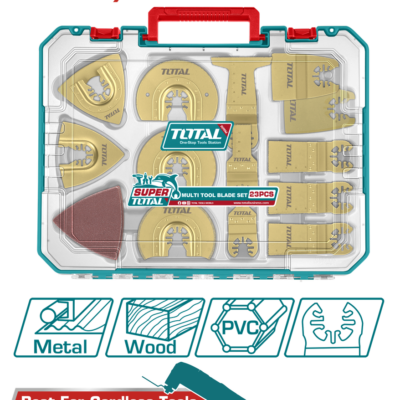 ACCESORIOS X 23 PIEZAS PARA MULTIHERRAMIENTA INDUSTRIAL SUPER TOTAL (TAKTMT2301)
