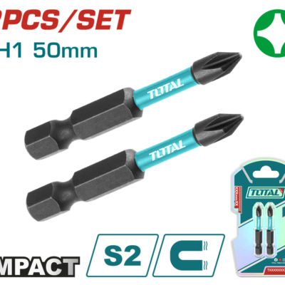 PUNTAS TALADRO DOBLE IMANTADA 50MM (+) (+) JUEGO X 2 PZS INDUSTRIAL SUPER TOTAL (TACIM71PH150)
