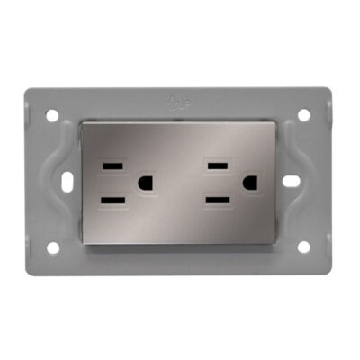 TOMA DOBLE LUXOR GRIS INTERCAMBIABLE SIN TAPA DUKE ENERGY (V3-014)