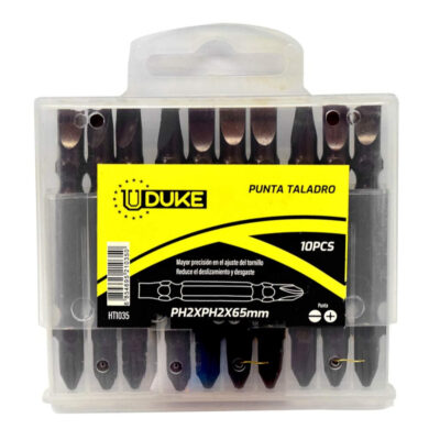 PUNTAS TALADRO DOBLE X 10PCS PALA Y ESTRIA UDUKE (HT1035)