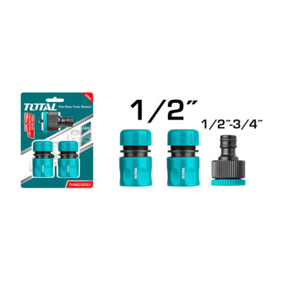 CONECTOR RAPIDO 1/2 PARA MANGUERA JUEGO X 3PZS TOTAL (THWS030301)