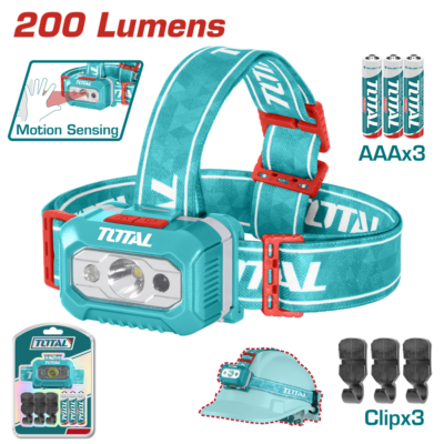 LINTERNA MINERO 200 LUMENES INCLUYE BATERIA SUPER TOTAL (THL013AAA6)
