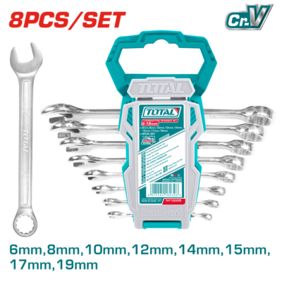 LLAVE MIXTA 6 – 19 MM JUEGO X 8 PZS INDUSTRIAL SUPER TOTAL (THT102286)