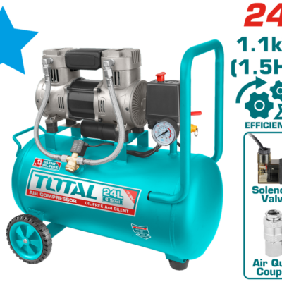 COMPRESOR AIRE HORIZONTAL 24L 1.5HP 116PSI 110-120V 1100W 60HZ SUPER TOTAL (UTCS1110242)