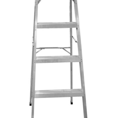 ESCALERA DE ALUMINIO 5 PELDANOS CAP 150 KILOS USO INDUSTRIAL UDUKE CON PLATAFORMA 170 CMS (HT1315)