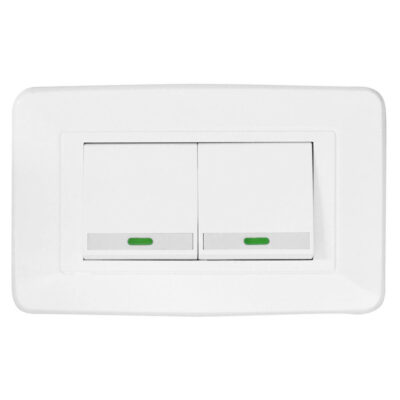 LINEA BK BLANCA INCRUSTAR SWICHE DOBLE CONMUTABLE VHARBOR 110-220V (118Z-02-3WAY) (RETIE-FL)(HT1517)(HT20334)