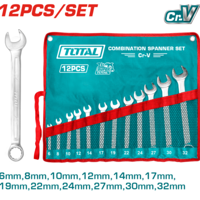 LLAVE MIXTA JUEGO X 12 PZS 6-32MM CRV INDUSTRIAL SUPER TOTAL (THT1022122)
