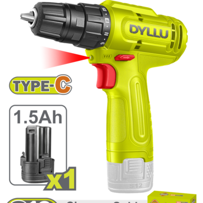 TALADRO INALAMBRICO 3/8″ 12V 20NM INCLUYE 1 BATERIA 1.5 AH DYLLU (DTCDS518)