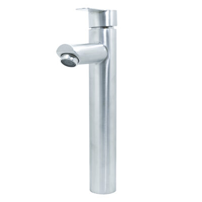 LLAVE LAVAMANOS MONOCONTROL ACERO INOXIDABLE REDONDA SATINADA ALTA 30 CM UDUKE (HT2037)