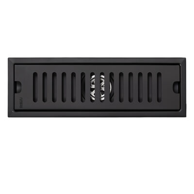 REJILLA SIFON PISO CORRIENTE ACERO INOXIDABLE NEGRA 10x20CM UDUKE (HT1585)