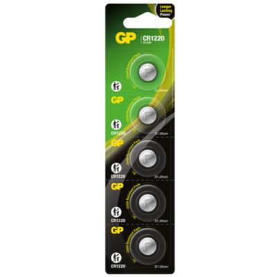 PILA LITHIUM MONEDA GP CR1220 3V 36MAH BLISTER X 5 (PRECIO POR UNIDAD) (GPCR1220-JC5)