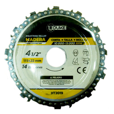 DISCO PARA CORTE Y DESBASTE DE MADERA 115 X 22MM UDUKE (HT2019)