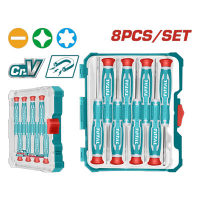 JUEGO DESTORNILLADORES X 8PCS DE PRECISION PUNTA INMANTADA INDUSTRIAL SUPER TOTAL (THT250826)