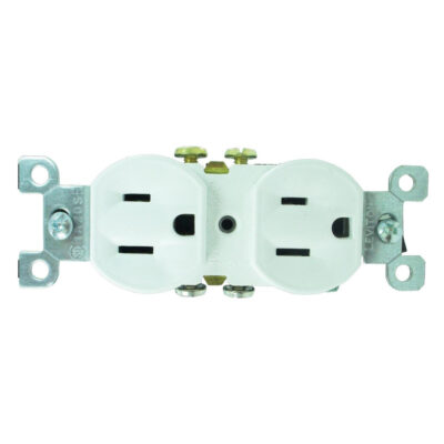 TOMA DOBLE LEVITON AMERICANO BLANCO (15A-125V AC/CA)