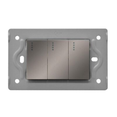 SWICHE TRIPLE LUXOR GRIS INTERCAMBIABLE SIN TAPA DUKE ENERGY (V3-009)