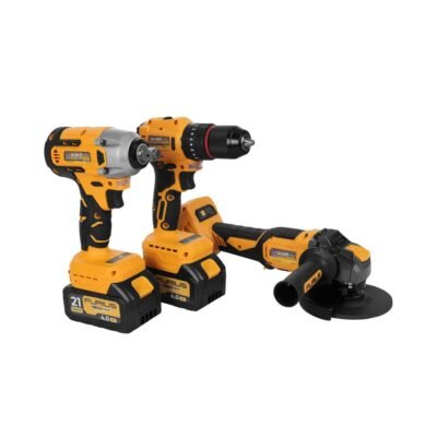COMBO FURIUS TALADRO PERCUTOR INALAMBRICO 1/2″ 21 V + PULIDORA INALAMBRICA 4 1/2″ 21V +PISTOLA IMPACTO INALAMBRICA 1/2″ 21V (FB213KIT)